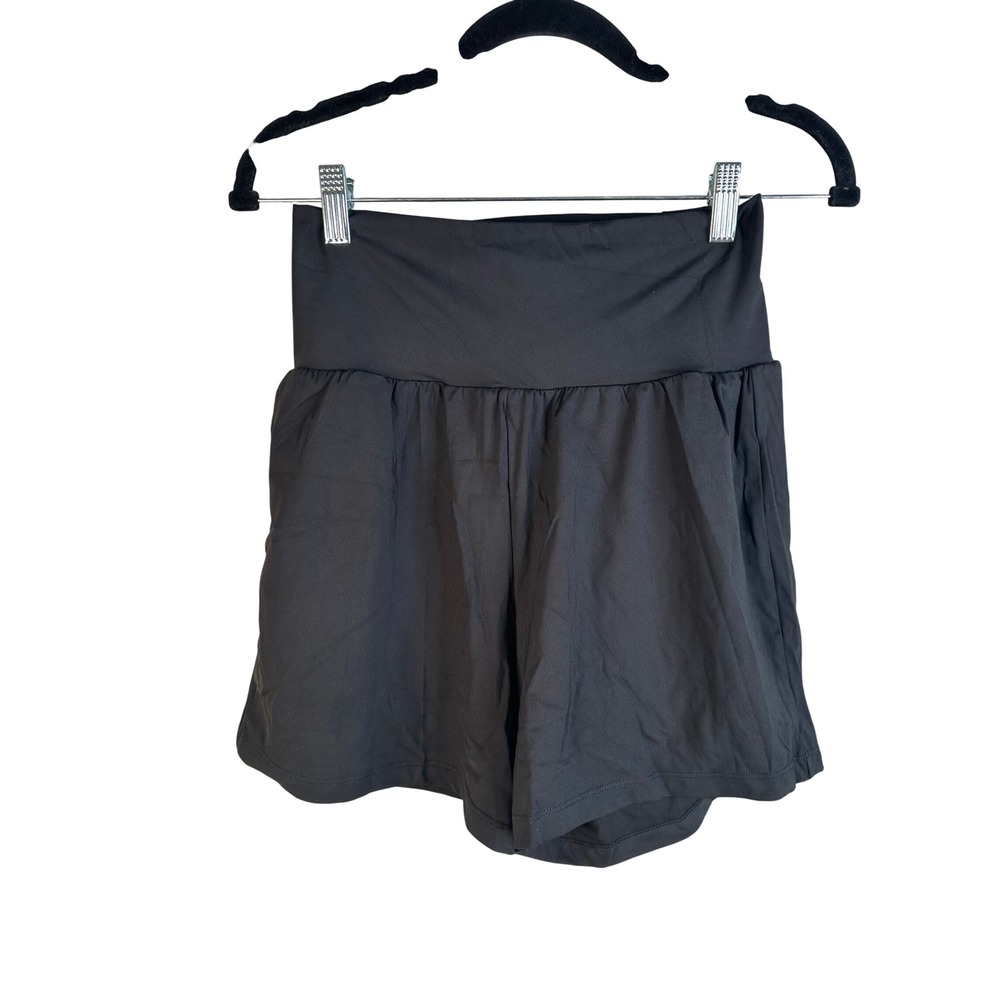 Halara Women's Black High Waisted Flowy 2-in-1 Athletic Shorts Size Medium New!